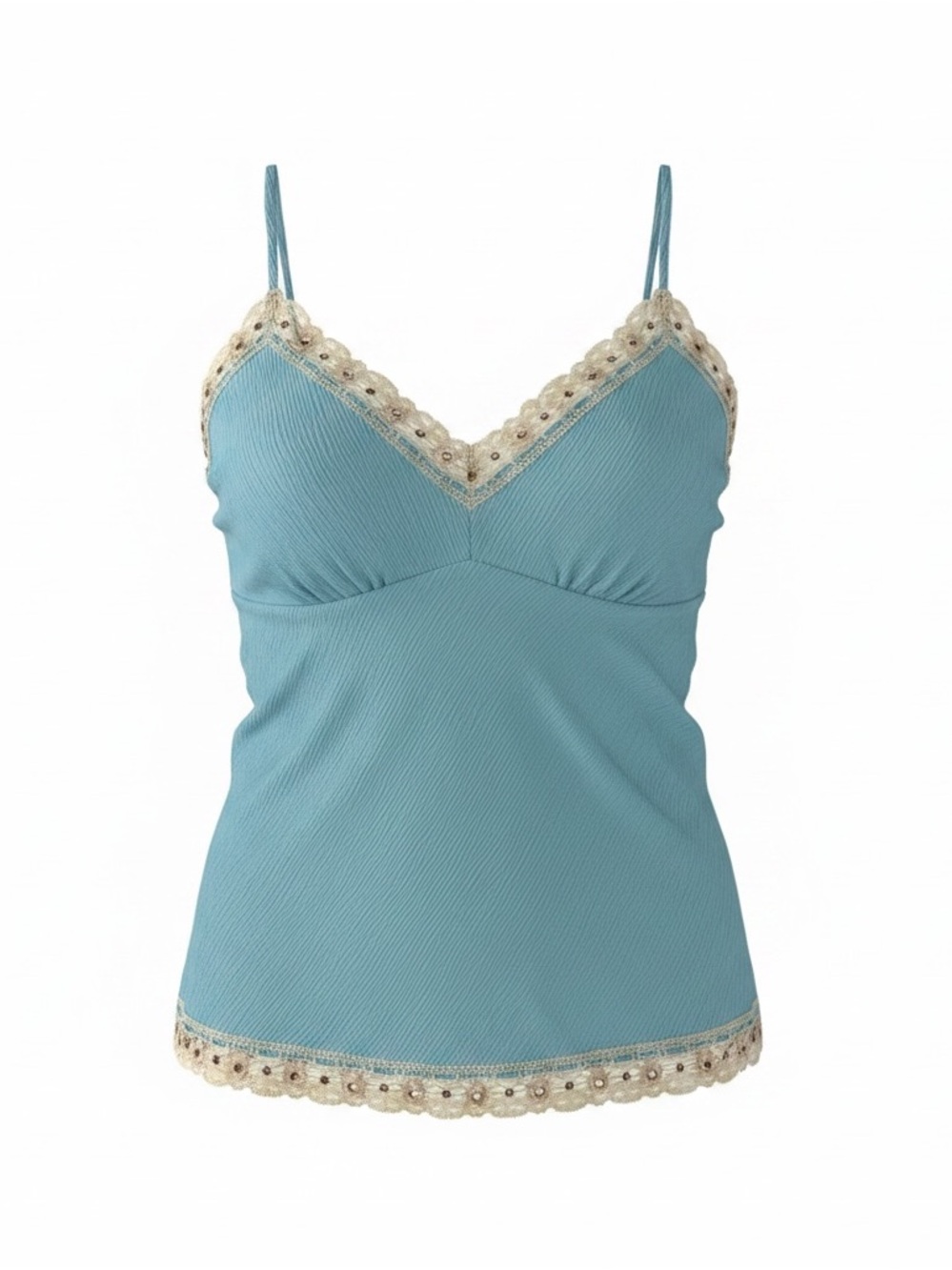Gold Hawk 💯 silk blue cami